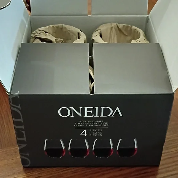 Oneida Clear Stemless Wine Glass Set - Picture 4 of 7